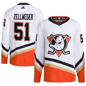 Olen Zellweger Youth Adidas Anaheim Ducks Authentic White Reverse Retro 2.0 Jersey