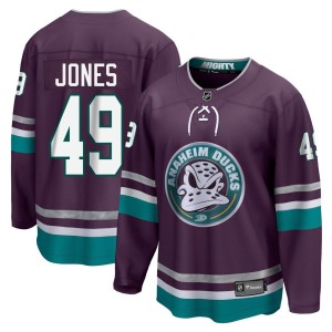 Max Jones Youth Fanatics Branded Anaheim Ducks Premier Purple 30th Anniversary Breakaway Jersey