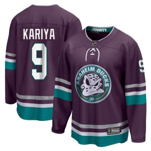 Paul Kariya Youth Fanatics Branded Anaheim Ducks Premier Purple 30th Anniversary Breakaway Jersey