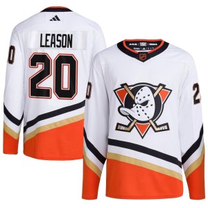 Brett Leason Men's Adidas Anaheim Ducks Authentic White Reverse Retro 2.0 Jersey