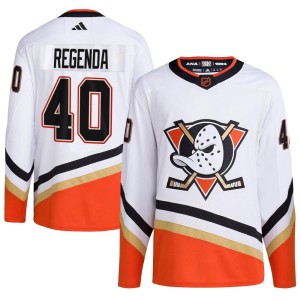 Pavol Regenda Men's Adidas Anaheim Ducks Authentic White Reverse Retro 2.0 Jersey