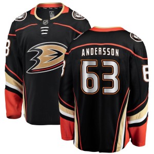 Axel Andersson Youth Fanatics Branded Anaheim Ducks Breakaway Black Home Jersey
