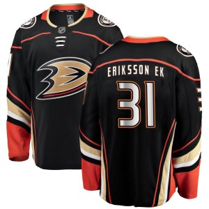 Olle Eriksson Ek Youth Fanatics Branded Anaheim Ducks Breakaway Black Home Jersey