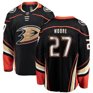 John Moore Youth Fanatics Branded Anaheim Ducks Breakaway Black Home Jersey