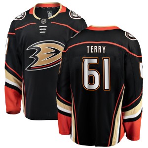 Troy Terry Youth Fanatics Branded Anaheim Ducks Authentic Black Home Jersey