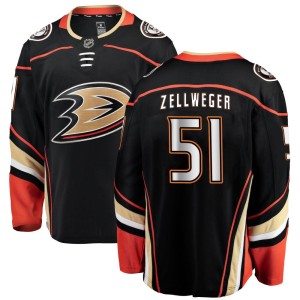 Olen Zellweger Youth Fanatics Branded Anaheim Ducks Breakaway Black Home Jersey