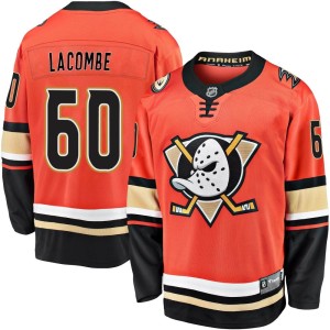 Jackson LaCombe Youth Fanatics Branded Anaheim Ducks Premier Orange Breakaway 2019/20 Alternate Jersey