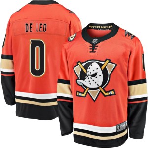 Chase De Leo Youth Fanatics Branded Anaheim Ducks Premier Orange Breakaway 2019/20 Alternate Jersey