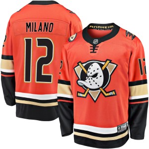 Sonny Milano Youth Fanatics Branded Anaheim Ducks Premier Orange Breakaway 2019/20 Alternate Jersey