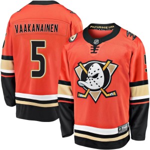 Urho Vaakanainen Youth Fanatics Branded Anaheim Ducks Premier Orange Breakaway 2019/20 Alternate Jersey