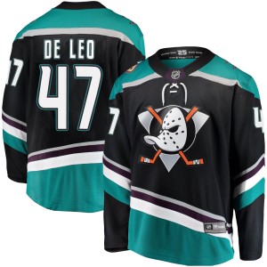 Chase De Leo Youth Fanatics Branded Anaheim Ducks Breakaway Black Alternate Jersey