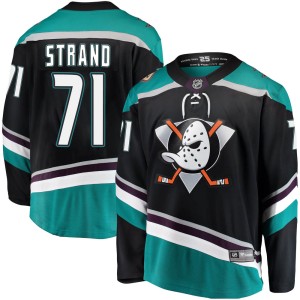 Austin Strand Youth Fanatics Branded Anaheim Ducks Breakaway Black Alternate Jersey