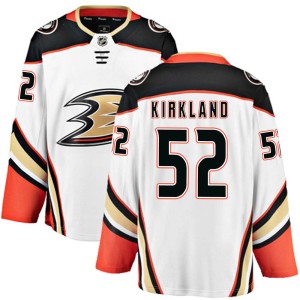 Justin Kirkland Youth Fanatics Branded Anaheim Ducks Breakaway White Away Jersey