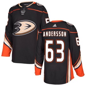 Axel Andersson Men's Adidas Anaheim Ducks Authentic Black Home Jersey