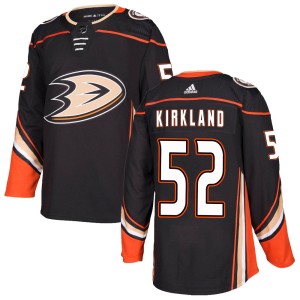 Justin Kirkland Men's Adidas Anaheim Ducks Authentic Black Home Jersey