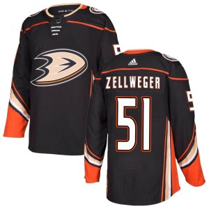 Olen Zellweger Men's Adidas Anaheim Ducks Authentic Black Home Jersey