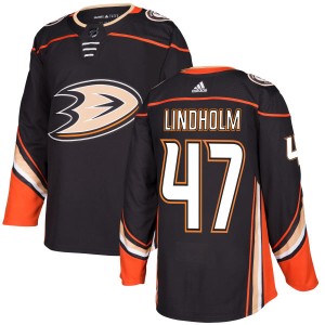Hampus Lindholm Men's Adidas Anaheim Ducks Authentic Black Jersey