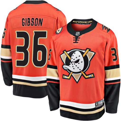 John Gibson Men's Fanatics Branded Anaheim Ducks Premier Orange Breakaway 2019/20 Alternate Jersey