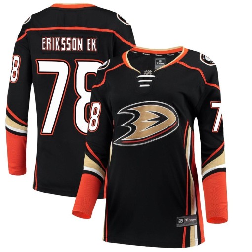 Olle Eriksson Ek Women's Fanatics Branded Anaheim Ducks Breakaway Black Home Jersey