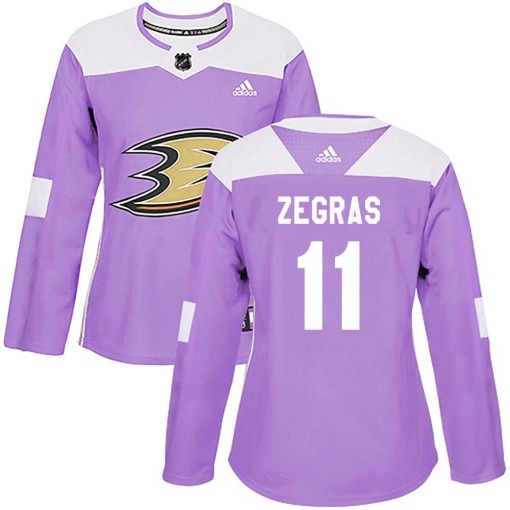 Trevor Zegras Women's Adidas Anaheim Ducks Authentic Purple Fights Cancer Practice Jersey
