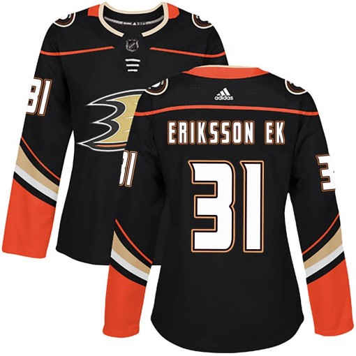 Olle Eriksson Ek Women's Adidas Anaheim Ducks Authentic Black Home Jersey