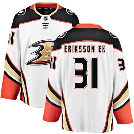 Olle Eriksson Ek Men's Fanatics Branded Anaheim Ducks Breakaway White Away Jersey