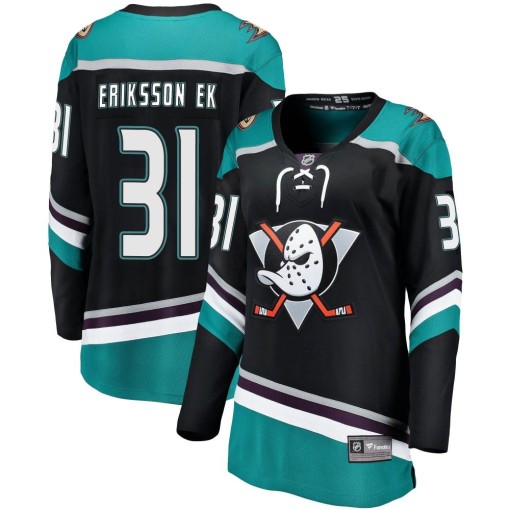 Olle Eriksson Ek Women's Fanatics Branded Anaheim Ducks Breakaway Black Alternate Jersey