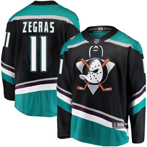 Trevor Zegras Youth Fanatics Branded Anaheim Ducks Breakaway Black Alternate Jersey