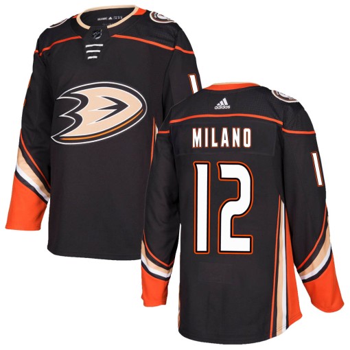 Sonny Milano Men's Adidas Anaheim Ducks Authentic Black Home Jersey