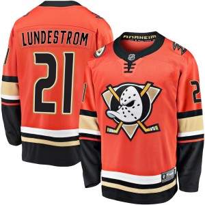 Isac Lundestrom Men's Fanatics Branded Anaheim Ducks Premier Orange Breakaway 2019/20 Alternate Jersey