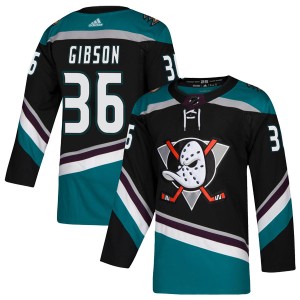 John Gibson Youth Adidas Anaheim Ducks Authentic Black Teal Alternate Jersey