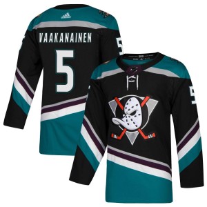 Urho Vaakanainen Youth Adidas Anaheim Ducks Authentic Black Teal Alternate Jersey