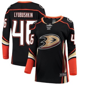 Ilya Lyubushkin Women's Fanatics Branded Anaheim Ducks Breakaway Black Home Jersey