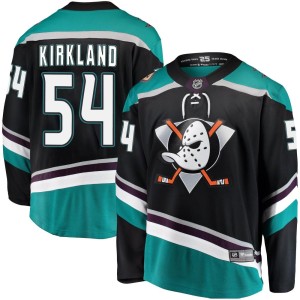 Justin Kirkland Men's Fanatics Branded Anaheim Ducks Breakaway Black Alternate Jersey