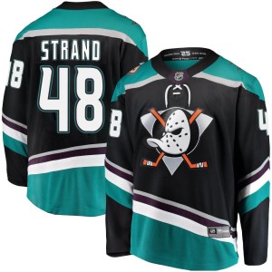 Austin Strand Men's Fanatics Branded Anaheim Ducks Breakaway Black Alternate Jersey