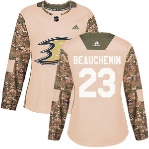 Francois Beauchemin Women's Adidas Anaheim Ducks Authentic Camo Veterans Day Practice Jersey