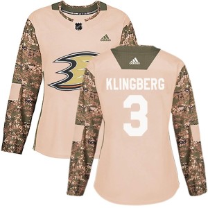 John Klingberg Women's Adidas Anaheim Ducks Authentic Camo Veterans Day Practice Jersey