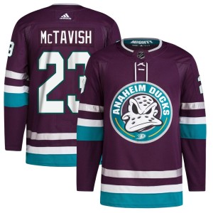 Mason McTavish Youth Adidas Anaheim Ducks Authentic Purple 30th Anniversary Primegreen Jersey
