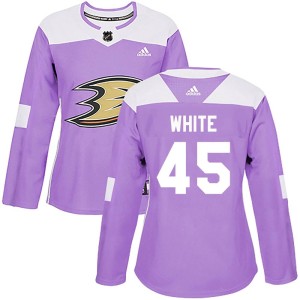 Colton White Women's Adidas Anaheim Ducks Authentic Purple Fights Cancer Practice Jersey