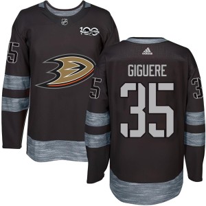 Jean-Sebastien Giguere Men's Anaheim Ducks Authentic Black 1917-2017 100th Anniversary Jersey