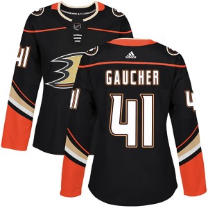 Nathan Gaucher Women's Adidas Anaheim Ducks Authentic Black Home Jersey