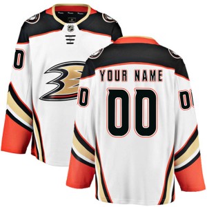 Custom Men's Fanatics Branded Anaheim Ducks Breakaway White Custom Away Jersey