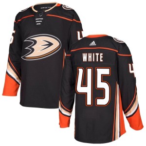 Colton White Youth Adidas Anaheim Ducks Authentic White Black Home Jersey