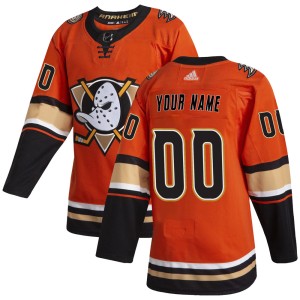 Custom Men's Adidas Anaheim Ducks Authentic Orange Custom Alternate Jersey