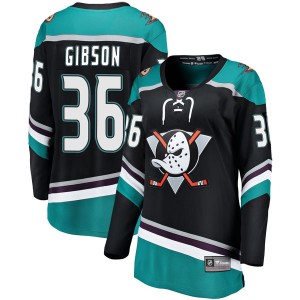 John Gibson Women's Fanatics Branded Anaheim Ducks Breakaway Black Alternate Jersey
