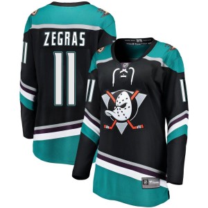 Trevor Zegras Women's Fanatics Branded Anaheim Ducks Breakaway Black Alternate Jersey