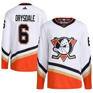 Jamie Drysdale Youth Adidas Anaheim Ducks Authentic White Reverse Retro 2.0 Jersey