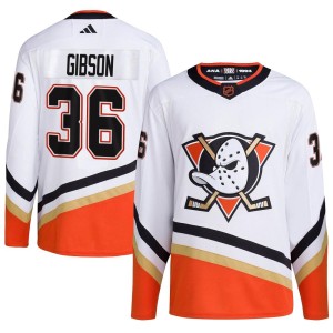 John Gibson Youth Adidas Anaheim Ducks Authentic White Reverse Retro 2.0 Jersey