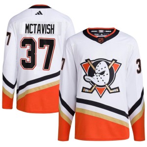Mason McTavish Youth Adidas Anaheim Ducks Authentic White Reverse Retro 2.0 Jersey