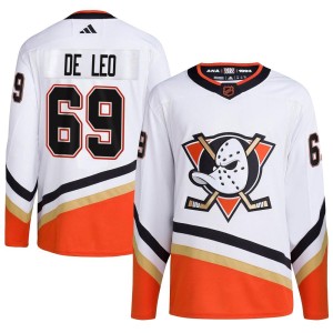 Chase De Leo Men's Adidas Anaheim Ducks Authentic White Reverse Retro 2.0 Jersey
